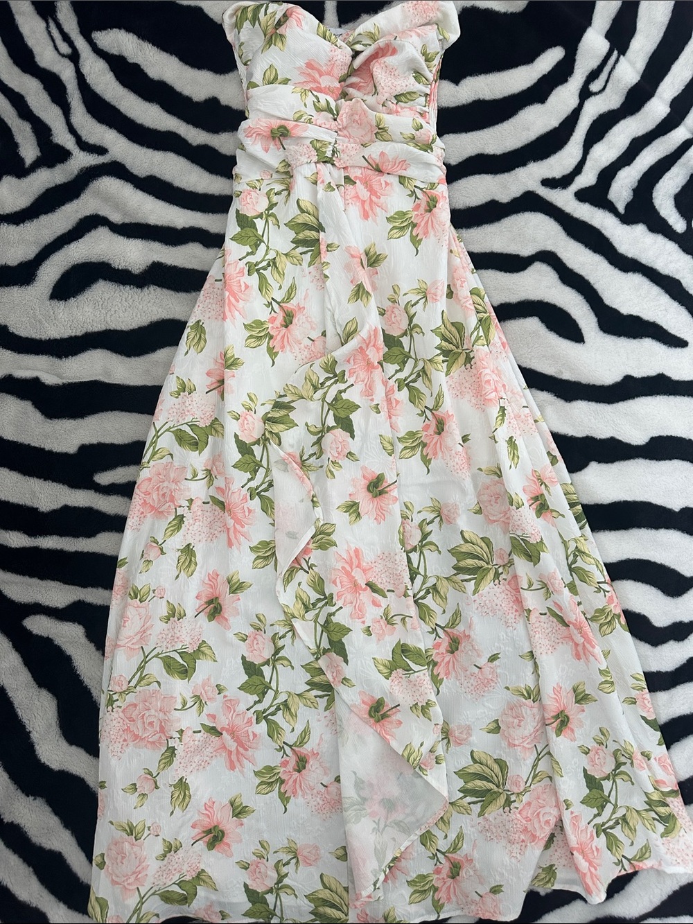 Floral Strapless Dress - Picture 1 of 4